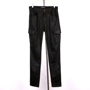 Monfrere Preston Noir Coated Twill Tapered Cargo Pants Men's Size 34 Modern Edgy